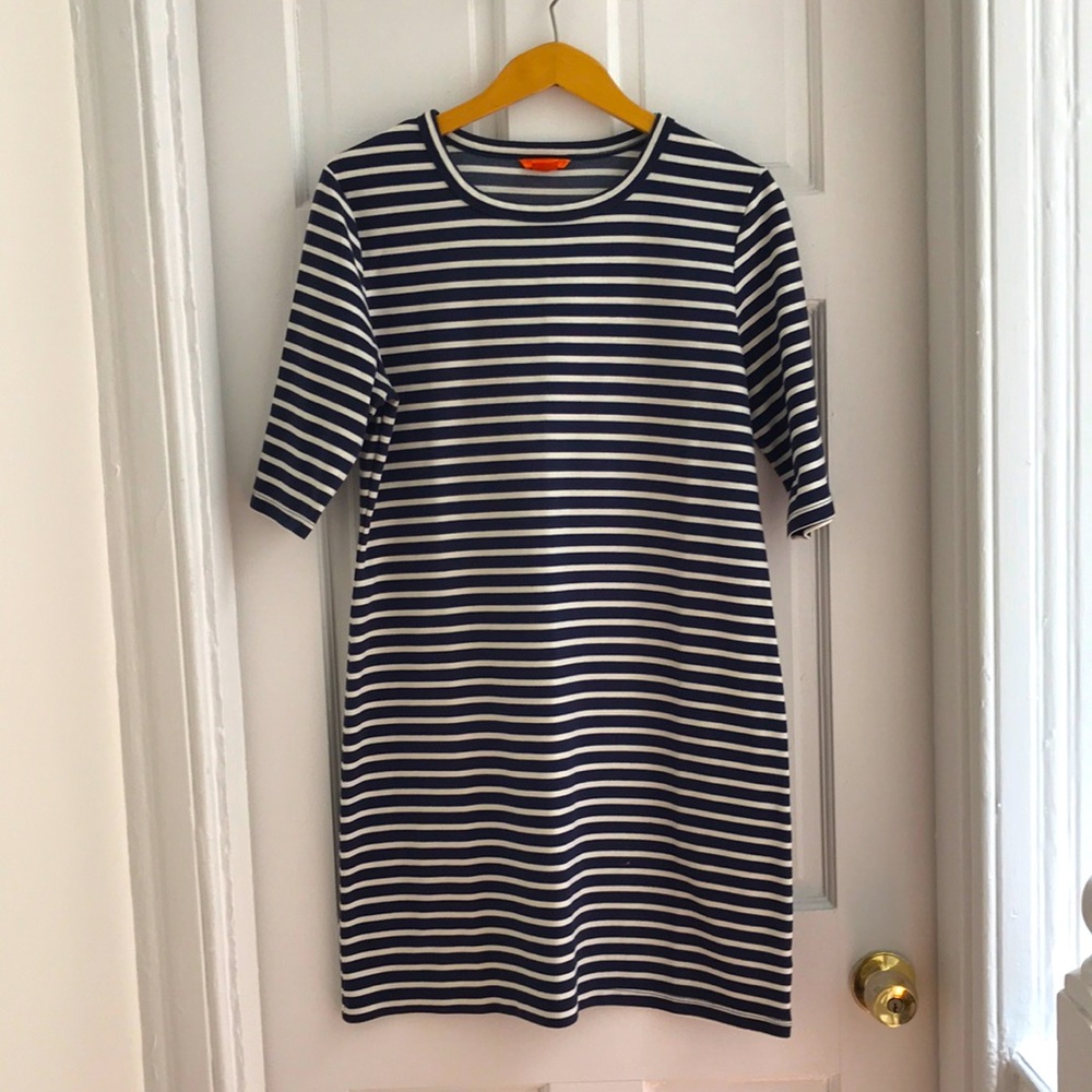 Joe Fresh Casual Navy Striped Dress, L